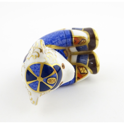 113 - A Royal Crown Derby paperweight modelled as a Schoolboy Teddy. Together with a boxed Royal Crown Der... 