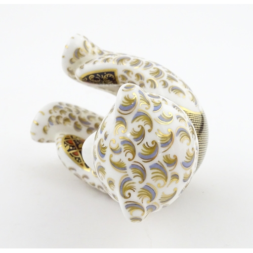 116 - A Royal Crown Derby paperweight modelled as a Regal Goldie Bear. Signed under John Ablitt. Boxed. Ap... 