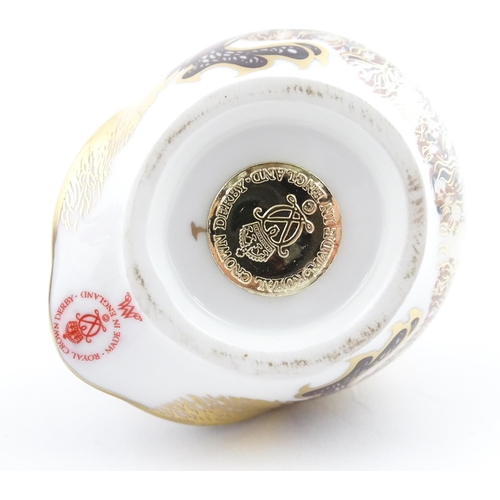 118 - A Royal Crown Derby paperweight modelled as a Little Owl. Boxed. Approx. 3 1/4