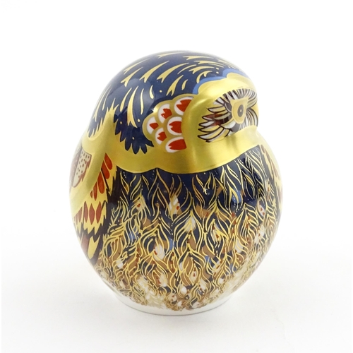 118 - A Royal Crown Derby paperweight modelled as a Little Owl. Boxed. Approx. 3 1/4