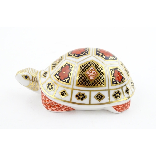 120 - A Royal Crown Derby paperweight modelled as a Turtle. Boxed. Approx. 4 1/2