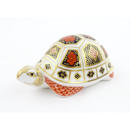 120 - A Royal Crown Derby paperweight modelled as a Turtle. Boxed. Approx. 4 1/2