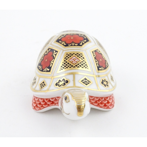 120 - A Royal Crown Derby paperweight modelled as a Turtle. Boxed. Approx. 4 1/2