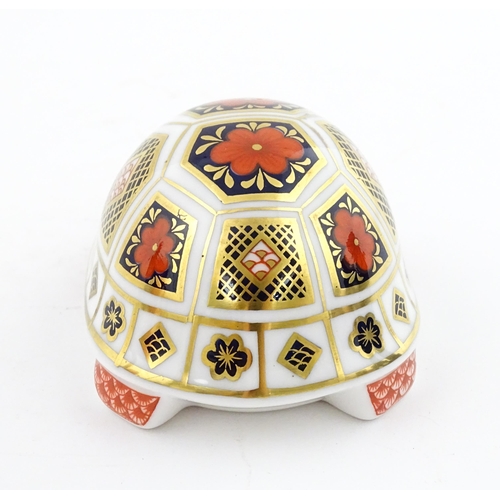 120 - A Royal Crown Derby paperweight modelled as a Turtle. Boxed. Approx. 4 1/2