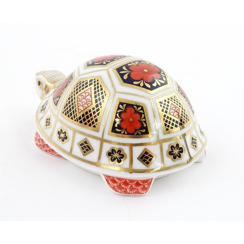 120 - A Royal Crown Derby paperweight modelled as a Turtle. Boxed. Approx. 4 1/2