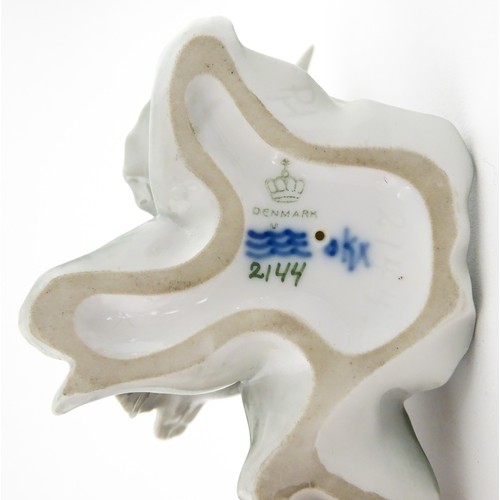 62 - Three Royal Copenhagen models of birds comprising a Duck no. 2122, Robin no. 2266, and Flycatcher no... 