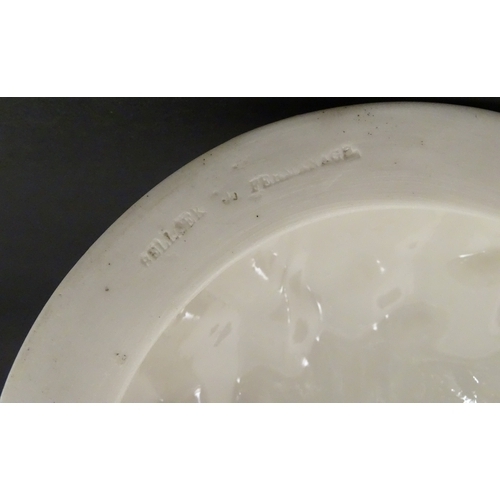 76 - A Belleek Cardium Shell on Coral centrepiece. Impressed with First Period mark under, and stamped wi... 