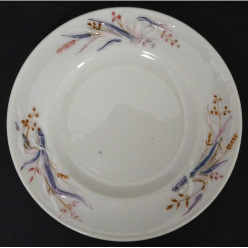 51 - Belleek tea wares in the Grass pattern to include teapots, milk jug, cream jug, teapot stand, saucer... 