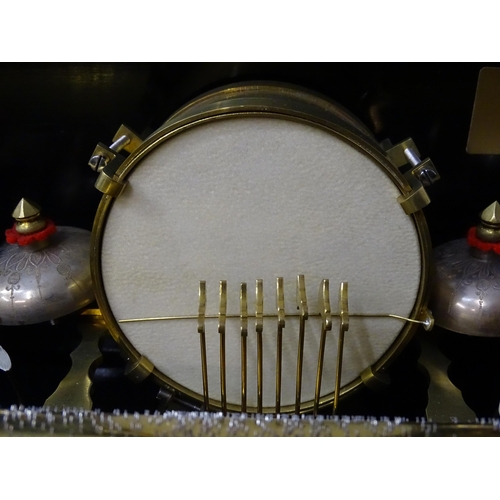1268 - A 19thC Samuel Troll of Geneva musical box / music box with an unusually long cylinder, with ten eng... 