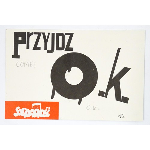 Solidarity / Solidarnosc Poland movement : a framed c1980 poster marked ...