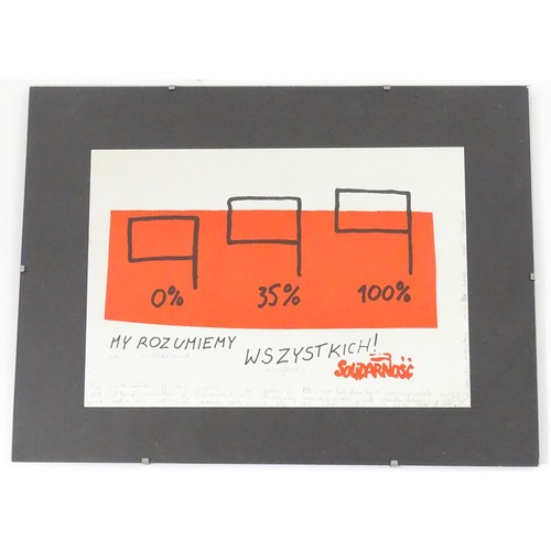 Solidarity / Solidarnosc Poland movement : a framed c1980 poster marked ...