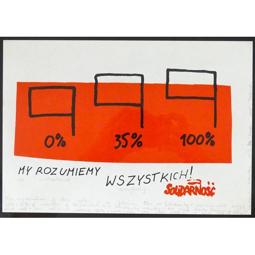 Solidarity / Solidarnosc Poland movement : a framed c1980 poster marked ...