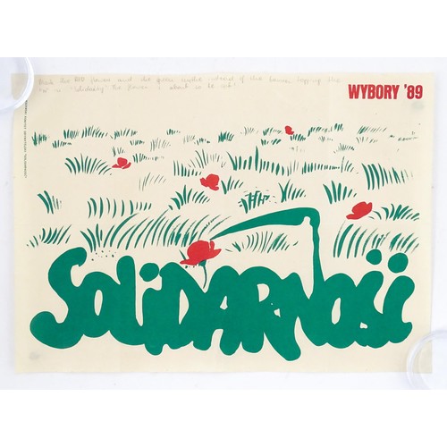 Solidarity / Solidarnosc Poland movement : a framed c1980 poster marked ...