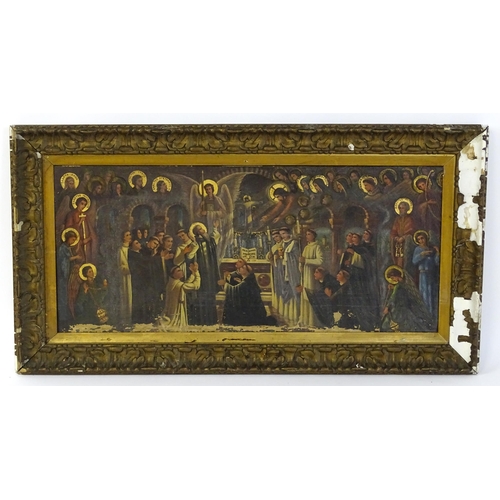 1688 - 18th / 19th century, Oil on canvas, An extensive religious / ecclesiastical interior scene depicting... 
