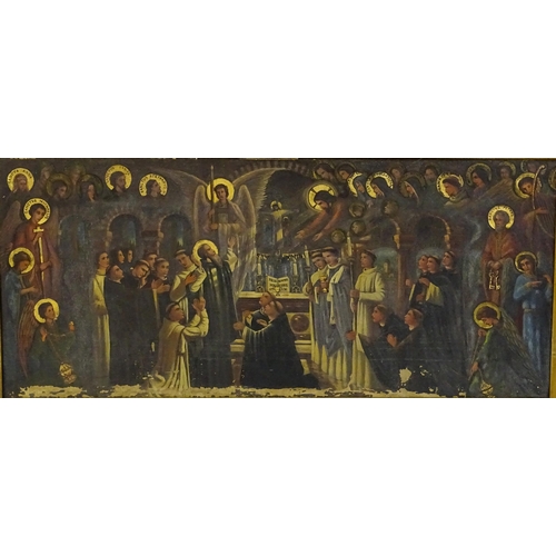 1688 - 18th / 19th century, Oil on canvas, An extensive religious / ecclesiastical interior scene depicting... 