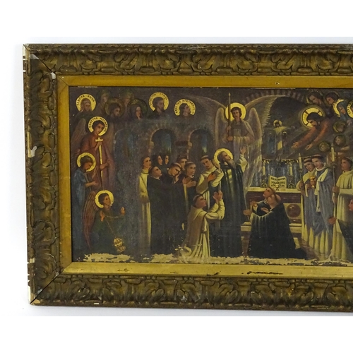 1688 - 18th / 19th century, Oil on canvas, An extensive religious / ecclesiastical interior scene depicting... 