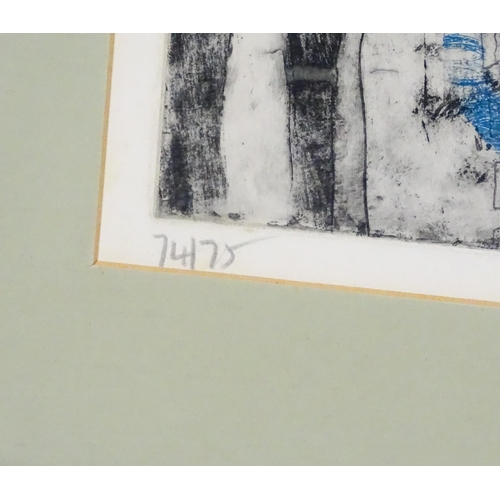 1884 - Julian Trevelyan (1910-1988), Limited edition aquatint, The Thames. Signed, titled and numbered 74 /... 