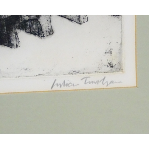 1884 - Julian Trevelyan (1910-1988), Limited edition aquatint, The Thames. Signed, titled and numbered 74 /... 