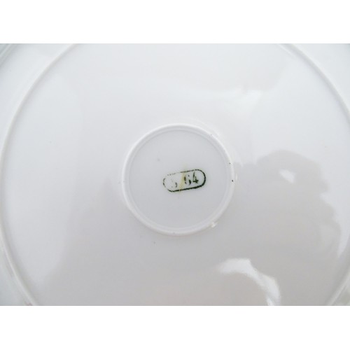 77 - Six hand painted desert plates, each decorated with flowers and foliage, with turquoise and gilt bor... 