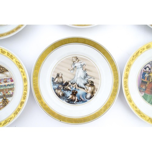 81 - Eight Royal Copenhagen collectors plates from the Hans Christian Andersen series comprising, The Emp... 