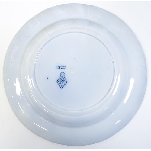 186 - A quantity of Copeland late Spode blue and white dinner wares decorated with ruins to include plates... 