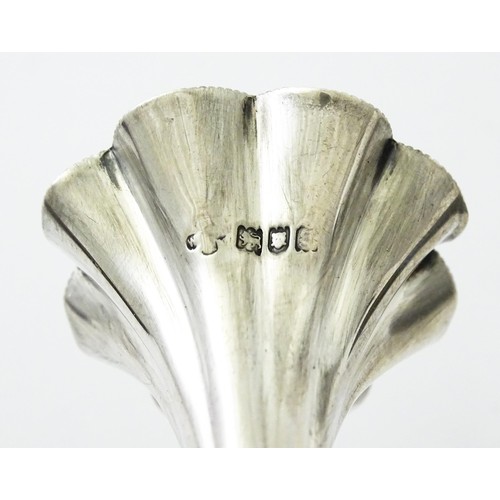 337 - A small silver bud vase of fluted form hallmarked London 1902 Approx. 4