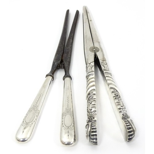 348 - A pair of Victorian silver handled glove stretchers hallmarked Birmingham 1890, maker Adie & Lovekin... 