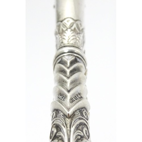 348 - A pair of Victorian silver handled glove stretchers hallmarked Birmingham 1890, maker Adie & Lovekin... 