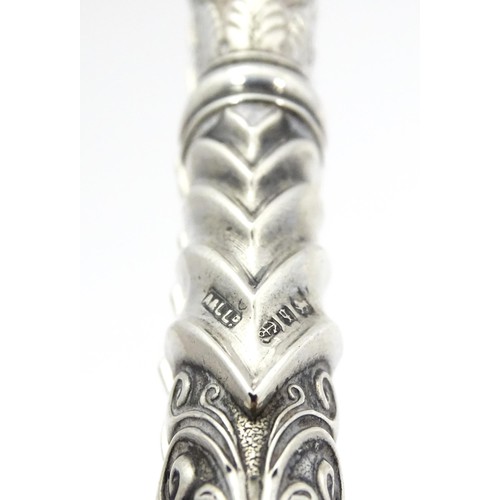 348 - A pair of Victorian silver handled glove stretchers hallmarked Birmingham 1890, maker Adie & Lovekin... 