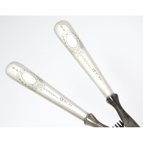 348 - A pair of Victorian silver handled glove stretchers hallmarked Birmingham 1890, maker Adie & Lovekin... 