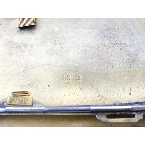 413 - A silver cigarette case with engraved decoration hallmarked Birmingham 1911, maker Joseph Gloster. A... 