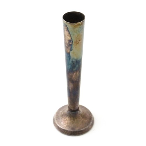 403 - A silver bud vase, hallmarked Birmingham 1988, maker A. E. Jones. Together with a silver teaspoon, h... 