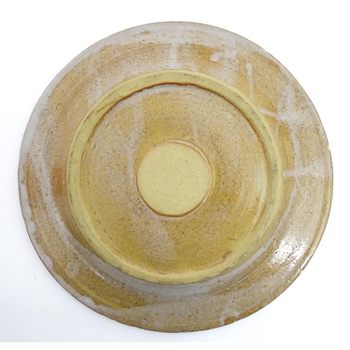 184 - A Spanish hand painted plate by Marcial Marco, signed under. Together with stoneware studio pottery ... 