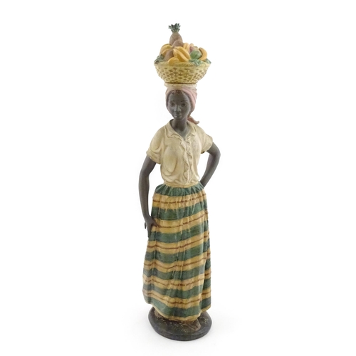 200 - A large Lladro model Antillana, depicting a lady with a basket of fruit on her head, model no. 406. ... 