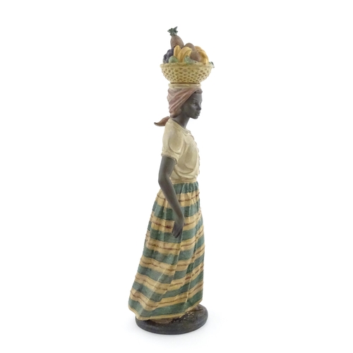 200 - A large Lladro model Antillana, depicting a lady with a basket of fruit on her head, model no. 406. ... 
