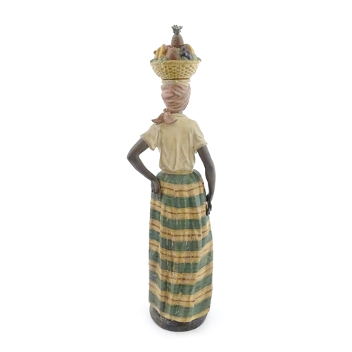 200 - A large Lladro model Antillana, depicting a lady with a basket of fruit on her head, model no. 406. ... 