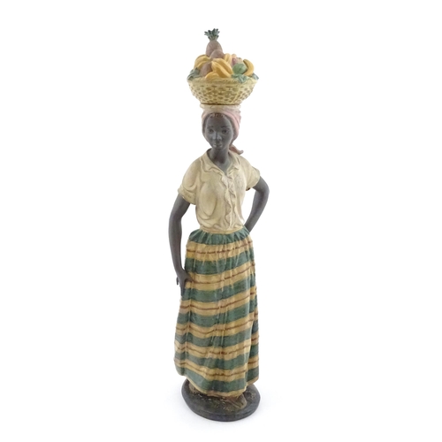 200 - A large Lladro model Antillana, depicting a lady with a basket of fruit on her head, model no. 406. ... 