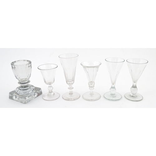 241 - A quantity of assorted 19thC and later drinking glasses together with two measuring jugs / beakers w... 
