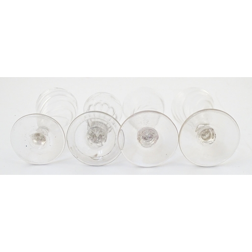 243 - Four 18thC and later dwarf ale glasses. Approx. 5