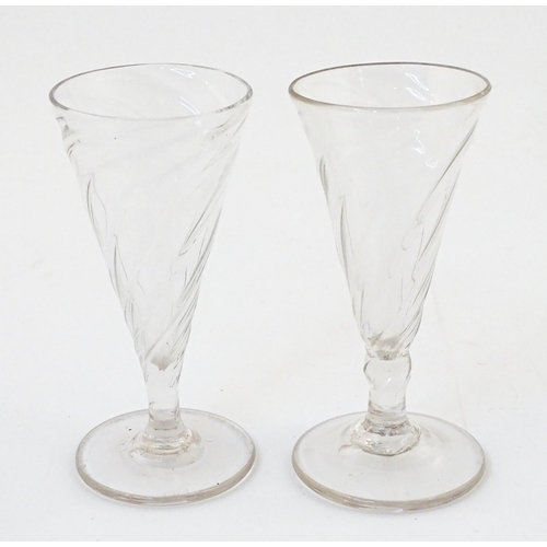 243 - Four 18thC and later dwarf ale glasses. Approx. 5