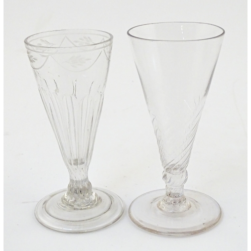 243 - Four 18thC and later dwarf ale glasses. Approx. 5