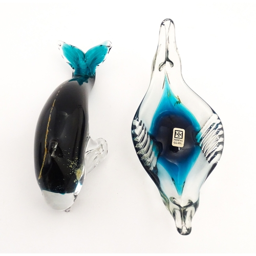 237 - Five various Mdina glass models to include examples formed as a penguin, dolphin, various birds etc.... 
