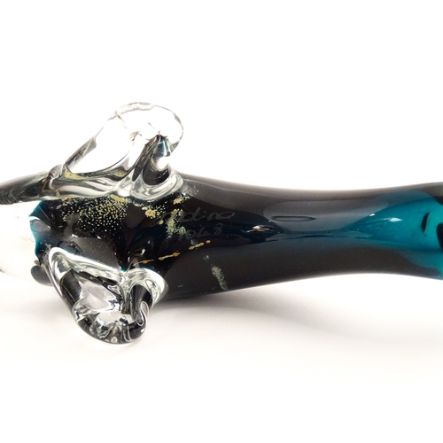 237 - Five various Mdina glass models to include examples formed as a penguin, dolphin, various birds etc.... 