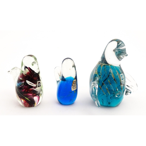 237 - Five various Mdina glass models to include examples formed as a penguin, dolphin, various birds etc.... 