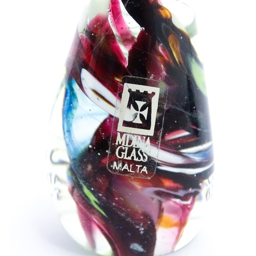 237 - Five various Mdina glass models to include examples formed as a penguin, dolphin, various birds etc.... 