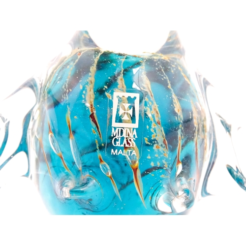 237 - Five various Mdina glass models to include examples formed as a penguin, dolphin, various birds etc.... 