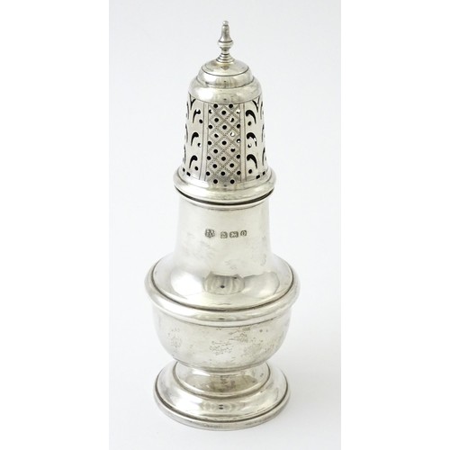 503 - A silver sugar caster hallmarked Birmingham 1938, maker Barker Brothers Silver Ltd. Approx. 8 1/2