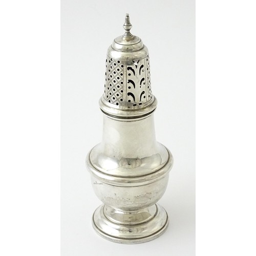 503 - A silver sugar caster hallmarked Birmingham 1938, maker Barker Brothers Silver Ltd. Approx. 8 1/2