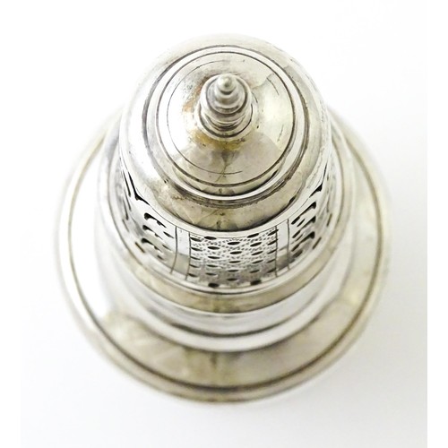 503 - A silver sugar caster hallmarked Birmingham 1938, maker Barker Brothers Silver Ltd. Approx. 8 1/2