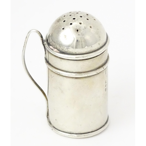 360 - A Victorian silver pepperette modelled as a flour shaker, hallmarked Birmingham 1898. Approx. 2 1/2